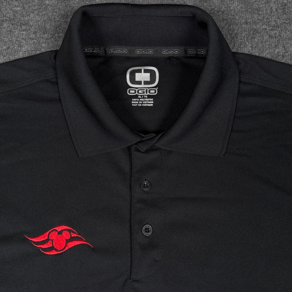 OGIO Polo Shirt Mens XL Black Disney Cruise Line Red Mickey Mouse Performance